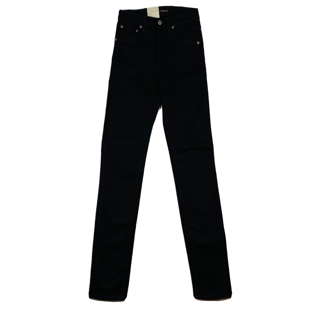 Nudie Jeans Hightop Hilde Black Stretch Organic Denim Jeans Size 28X32 NWT